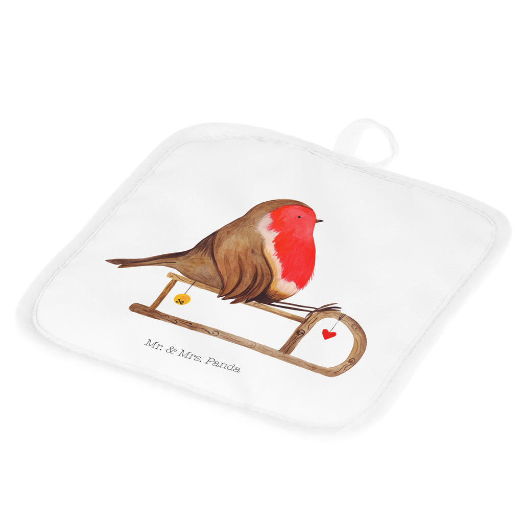 2er Set Topflappen  Rotkehlchen Schlitten Topflappen, Topfuntersetzer, Ofenhandschuh, Topflappen Set, Topflappen lustig, Topflappen mit Spruch, Winter, Weihnachten, Weihnachtsdeko, Nikolaus, Advent, Heiligabend, Wintermotiv, Schlitten, Vogel