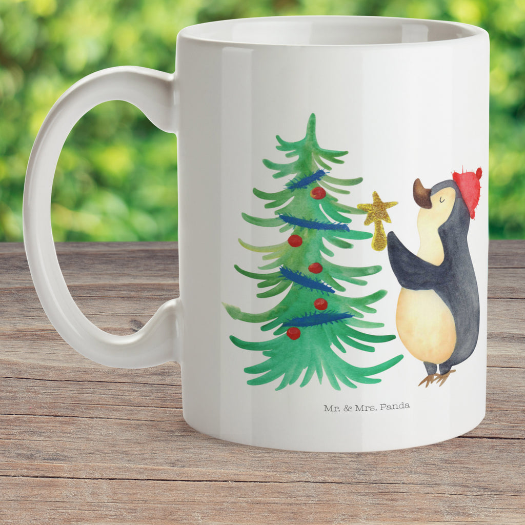 Kindertasse Pinguin Weihnachtsbaum Kunststoff Tasse, Kindergarten, Tasse, Trinkbecher, Camping Becher, Kaffeetasse, Kunststoffbecher, Kindergartenbecher, Outdoorgeschirr, Kunststoffgeschirr, Reisebecher, Reisetasse, Kinderbecher, Winter, Weihnachten, Weihnachtsdeko, Nikolaus, Advent, Heiligabend, Wintermotiv, Pinguin
