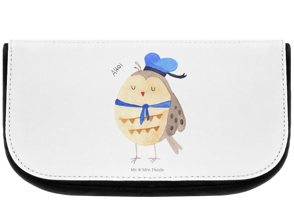 Kosmetiktasche Eule Matrosen Kosmetikbeutel, Kulturtasche, Kulturbeutel, Schminktasche, Make-Up Tasche, Eule, Eule Spruch, Eule Deko, Owl, Wortspiel lustig, Matrose, Freundin, Ehe, Seefahrer, Heimathafen, Hochzeitstag Geschenk