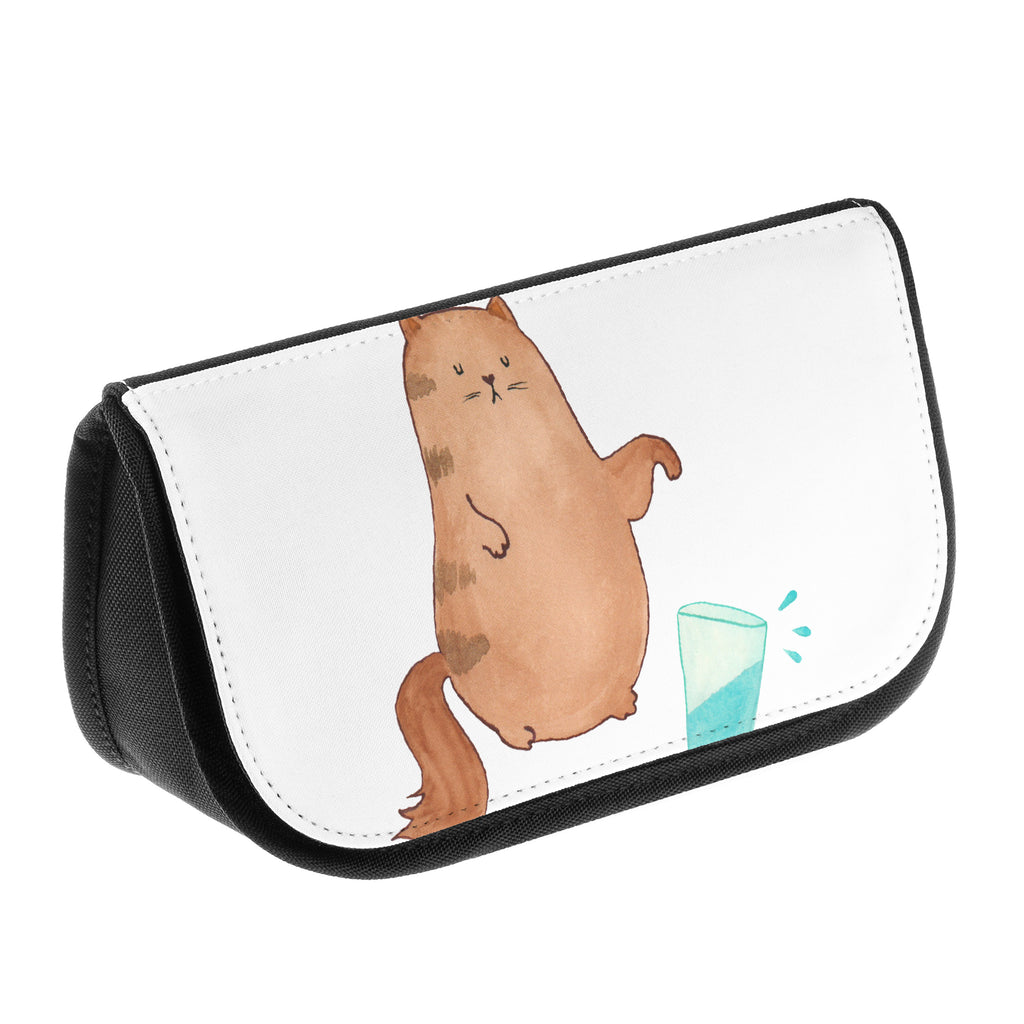 Kosmetiktasche Katze Wasserglas Kosmetikbeutel, Kulturtasche, Kulturbeutel, Schminktasche, Make-Up Tasche, Katze, Katzenmotiv, Katzenfan, Katzendeko, Katzenfreund, Katzenliebhaber, Katzenprodukte, Katzenartikel, Katzenaccessoires, Katzensouvenirs, Katzenliebhaberprodukte, Katzenmotive, Katzen, Kater, Mietze, Cat, Cats, Katzenhalter, Katzenbesitzerin, Haustier, Wasser, Glas