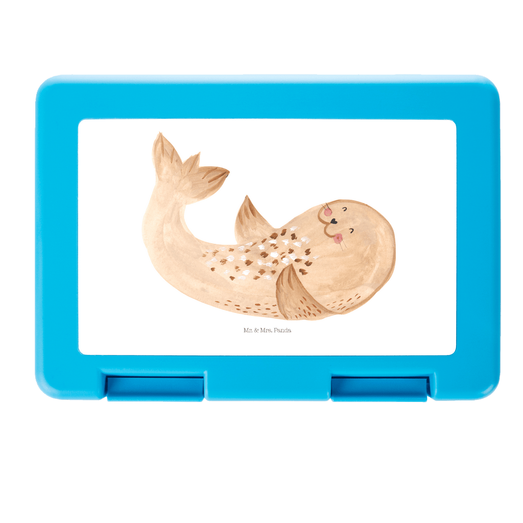 Brotdose Robbe liegend Brotbox, Snackbox, Lunch box, Butterbrotdose, Brotzeitbox, Tiermotive, Gute Laune, lustige Sprüche, Tiere, Robbe, Robben, Seehund, Strand, Meerestier, Ostsee, Nordsee, Lachen, Freude
