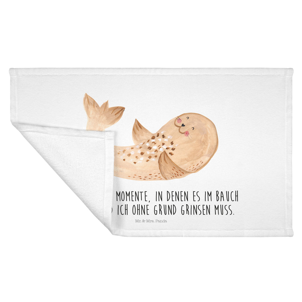 Gäste Handtuch Robbe liegend Gästetuch, Reisehandtuch, Sport Handtuch, Frottier, Kinder Handtuch, Tiermotive, Gute Laune, lustige Sprüche, Tiere, Robbe, Robben, Seehund, Strand, Meerestier, Ostsee, Nordsee, Lachen, Freude