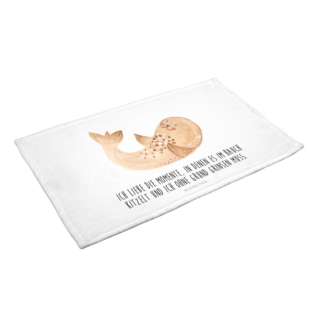 Gäste Handtuch Robbe liegend Gästetuch, Reisehandtuch, Sport Handtuch, Frottier, Kinder Handtuch, Tiermotive, Gute Laune, lustige Sprüche, Tiere, Robbe, Robben, Seehund, Strand, Meerestier, Ostsee, Nordsee, Lachen, Freude