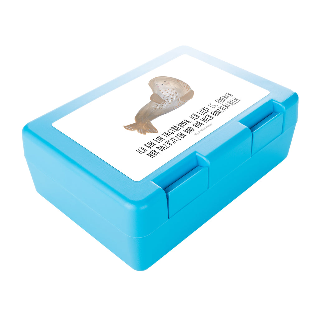 Brotdose Robbe lachend Brotbox, Snackbox, Lunch box, Butterbrotdose, Brotzeitbox, Tiermotive, Gute Laune, lustige Sprüche, Tiere, Robbe, Robben, Seehund, Strand, Meerestier, Ostsee, Nordsee