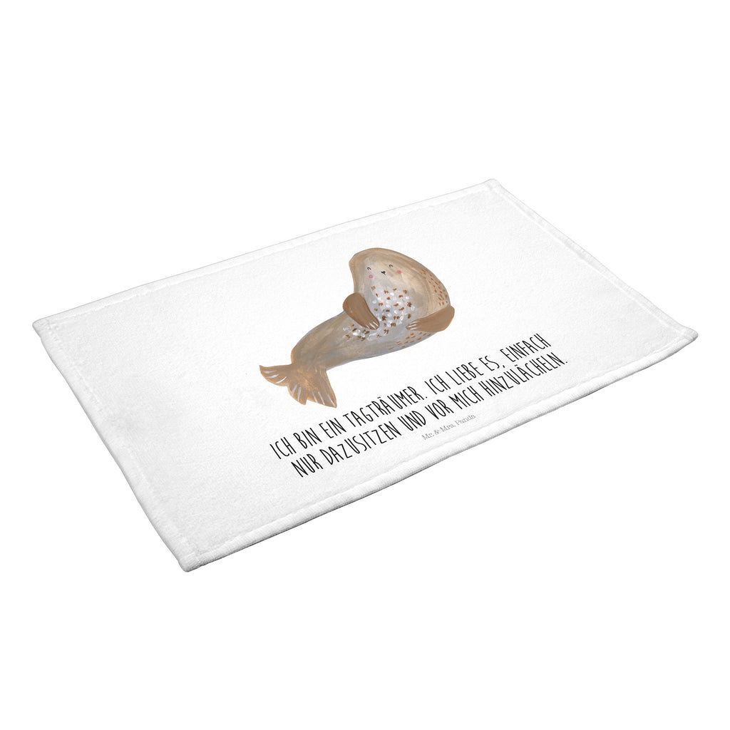 Gäste Handtuch Robbe lachend Gästetuch, Reisehandtuch, Sport Handtuch, Frottier, Kinder Handtuch, Tiermotive, Gute Laune, lustige Sprüche, Tiere, Robbe, Robben, Seehund, Strand, Meerestier, Ostsee, Nordsee