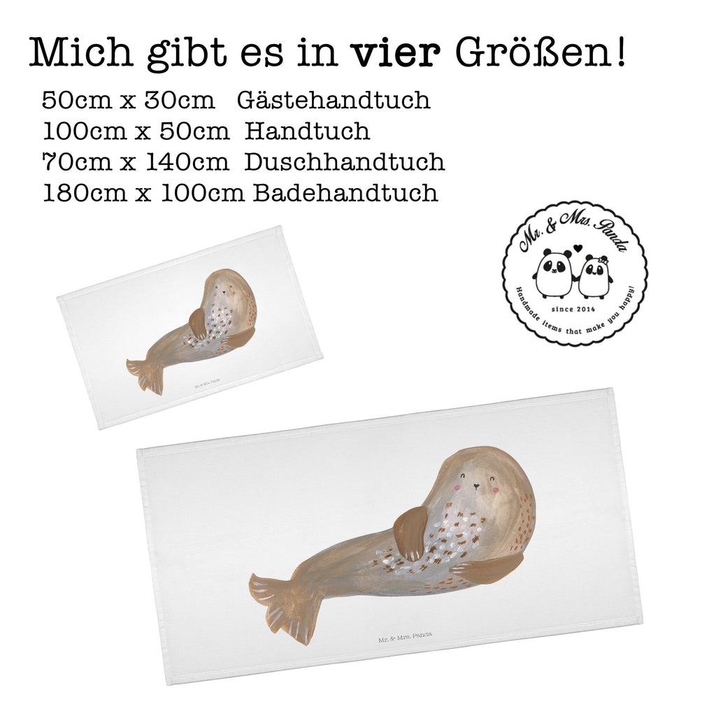 Gäste Handtuch Robbe lachend Gästetuch, Reisehandtuch, Sport Handtuch, Frottier, Kinder Handtuch, Tiermotive, Gute Laune, lustige Sprüche, Tiere, Robbe, Robben, Seehund, Strand, Meerestier, Ostsee, Nordsee
