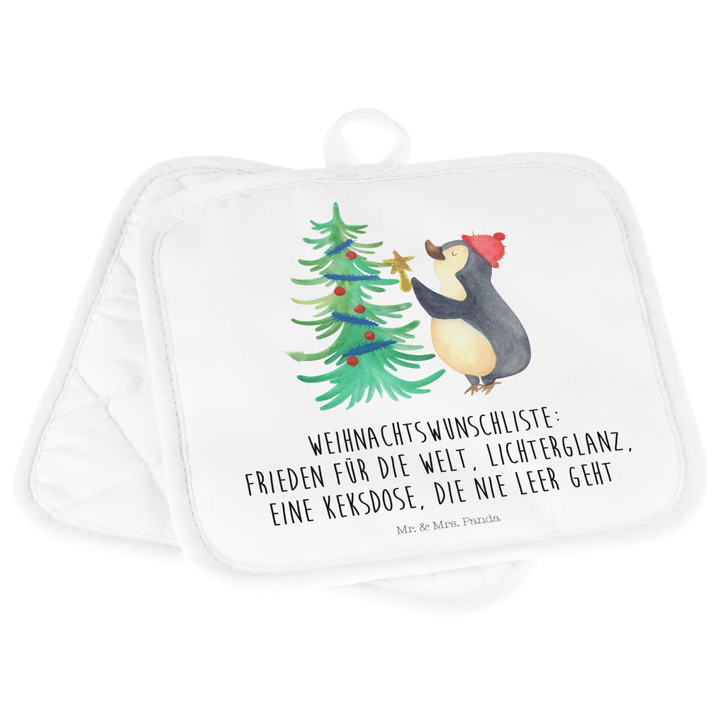 2er Set Topflappen  Pinguin Weihnachtsbaum Topflappen, Topfuntersetzer, Ofenhandschuh, Topflappen Set, Topflappen lustig, Topflappen mit Spruch, Winter, Weihnachten, Weihnachtsdeko, Nikolaus, Advent, Heiligabend, Wintermotiv, Pinguin