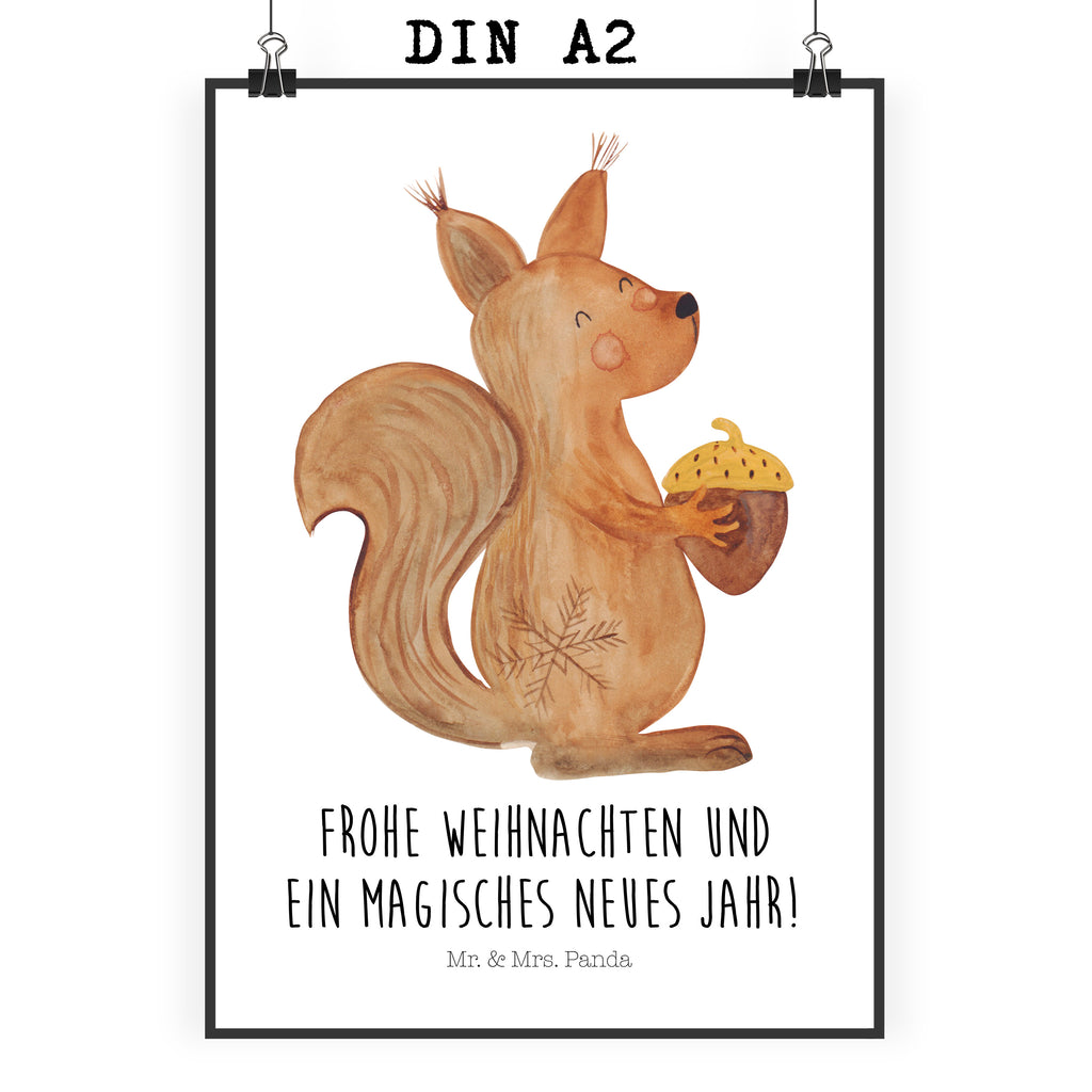 Poster Eichhörnchen Weihnachten Poster, Wandposter, Bild, Wanddeko, Küchenposter, Kinderposter, Wanddeko Bild, Raumdekoration, Wanddekoration, Handgemaltes Poster, Mr. & Mrs. Panda Poster, Designposter, Kunstdruck, Posterdruck, Winter, Weihnachten, Weihnachtsdeko, Nikolaus, Advent, Heiligabend, Wintermotiv, Frohe Weihnachten, Frohes neues Jahr, Guten Rutsch, Weihnachtsmotiv, Weihnachtsgruß, Neujahr, Vogel