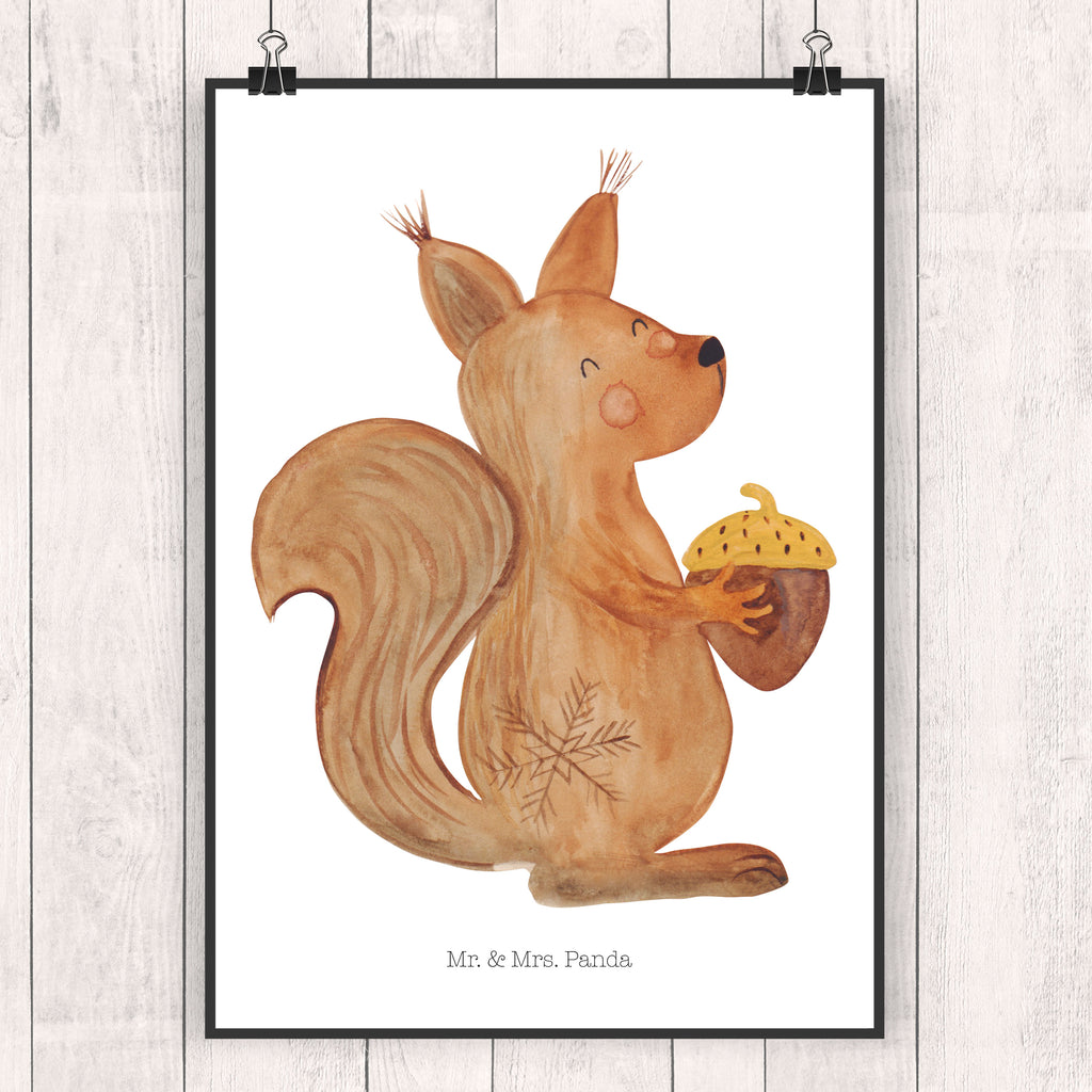 Poster Eichhörnchen Weihnachten Poster, Wandposter, Bild, Wanddeko, Küchenposter, Kinderposter, Wanddeko Bild, Raumdekoration, Wanddekoration, Handgemaltes Poster, Mr. & Mrs. Panda Poster, Designposter, Kunstdruck, Posterdruck, Winter, Weihnachten, Weihnachtsdeko, Nikolaus, Advent, Heiligabend, Wintermotiv, Frohe Weihnachten, Frohes neues Jahr, Guten Rutsch, Weihnachtsmotiv, Weihnachtsgruß, Neujahr, Vogel