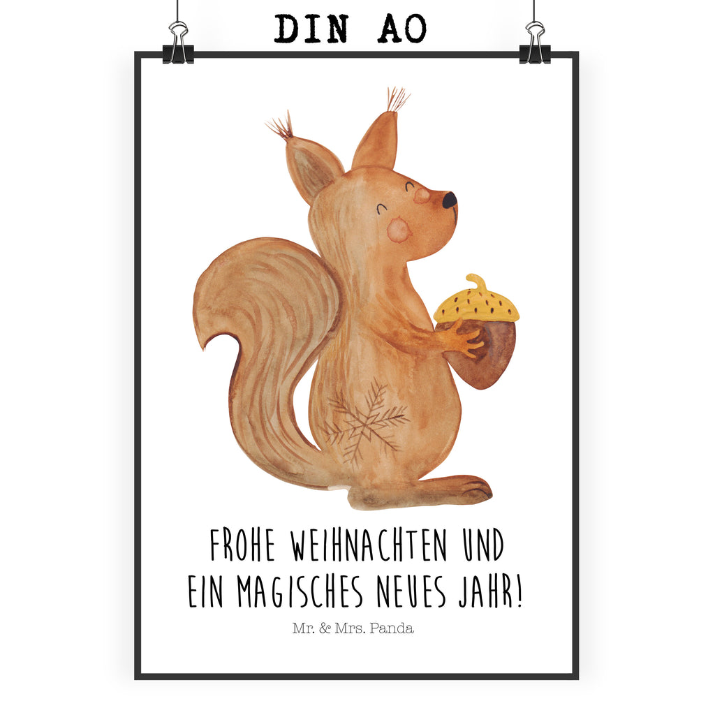 Poster Eichhörnchen Weihnachten Poster, Wandposter, Bild, Wanddeko, Küchenposter, Kinderposter, Wanddeko Bild, Raumdekoration, Wanddekoration, Handgemaltes Poster, Mr. & Mrs. Panda Poster, Designposter, Kunstdruck, Posterdruck, Winter, Weihnachten, Weihnachtsdeko, Nikolaus, Advent, Heiligabend, Wintermotiv, Frohe Weihnachten, Frohes neues Jahr, Guten Rutsch, Weihnachtsmotiv, Weihnachtsgruß, Neujahr, Vogel