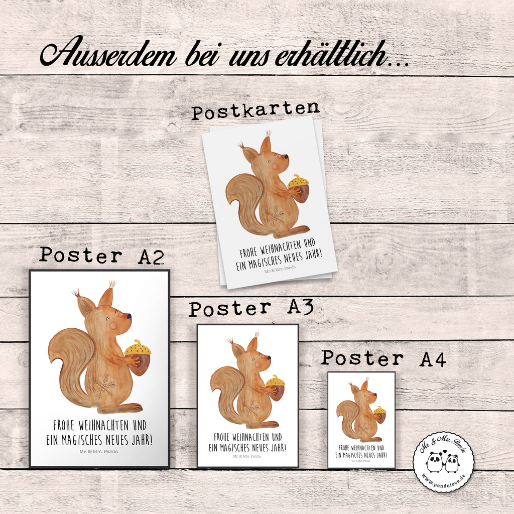 Poster Eichhörnchen Weihnachten Poster, Wandposter, Bild, Wanddeko, Küchenposter, Kinderposter, Wanddeko Bild, Raumdekoration, Wanddekoration, Handgemaltes Poster, Mr. & Mrs. Panda Poster, Designposter, Kunstdruck, Posterdruck, Winter, Weihnachten, Weihnachtsdeko, Nikolaus, Advent, Heiligabend, Wintermotiv, Frohe Weihnachten, Frohes neues Jahr, Guten Rutsch, Weihnachtsmotiv, Weihnachtsgruß, Neujahr, Vogel