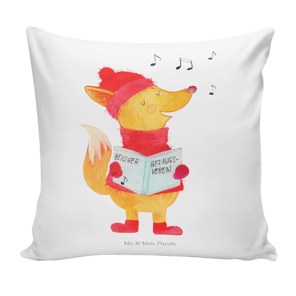 40x40 Kissen Fuchs Sänger Kissenhülle, Kopfkissen, Sofakissen, Dekokissen, Motivkissen, Winter, Weihnachten, Weihnachtsdeko, Nikolaus, Advent, Heiligabend, Wintermotiv, Fuchs, Füchse, Sänger, Geschenk Sänger, Singen, Weihnachtslieder