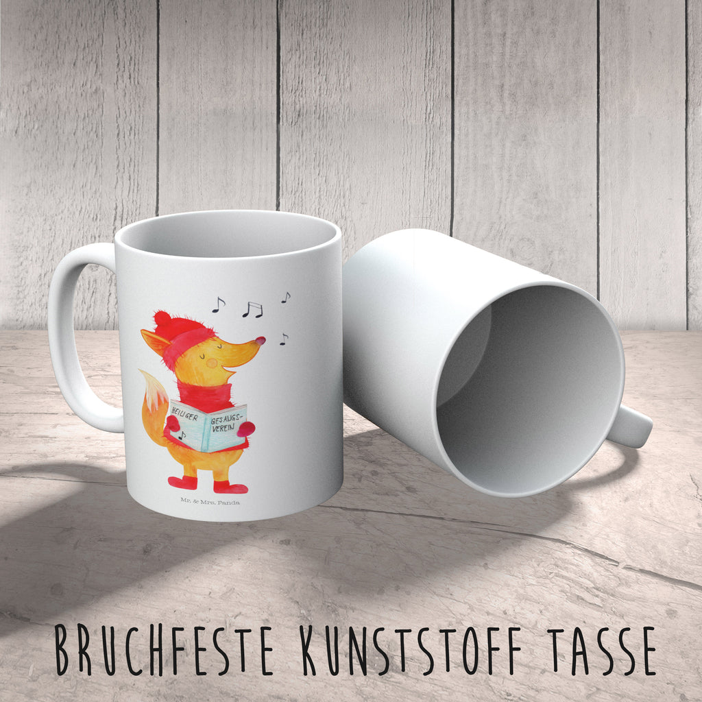 Kindertasse Fuchs Sänger Kunststoff Tasse, Kindergarten, Tasse, Trinkbecher, Camping Becher, Kaffeetasse, Kunststoffbecher, Kindergartenbecher, Outdoorgeschirr, Kunststoffgeschirr, Reisebecher, Reisetasse, Kinderbecher, Winter, Weihnachten, Weihnachtsdeko, Nikolaus, Advent, Heiligabend, Wintermotiv, Fuchs, Füchse, Sänger, Geschenk Sänger, Singen, Weihnachtslieder