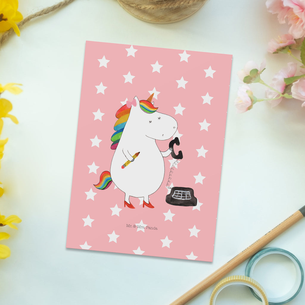 Postkarte Einhorn Sekretärin Geschenkkarte, Grußkarte, Karte, Einladung, Ansichtskarte, Geburtstagskarte, Einladungskarte, Einhorn, Einhörner, Einhorn Deko, Pegasus, Unicorn, Sekretärin, Büro, Rechtsanwältin, Rechtsanwaltsgehilfin, Steuerbüro, Steuerkanzlei, Bürokraft, Bürohilfe