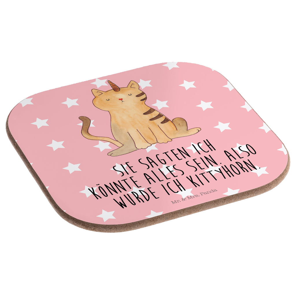 Quadratische Untersetzer Einhorn Katze Bierdeckel, Glasuntersetzer, Untersetzer Gläser, Getränkeuntersetzer, Einhorn, Einhörner, Einhorn Deko, Pegasus, Unicorn, Katzer, Mieze, Regenbogen, Glitzer, Einhornpower, Erwachsenwerden, Katze, Katzenhorn, Einhornkatze, Kittyhorn