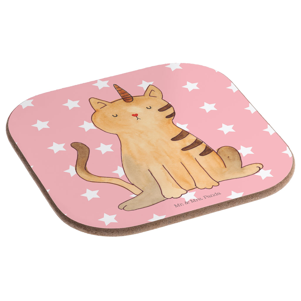 Quadratische Untersetzer Einhorn Katze Bierdeckel, Glasuntersetzer, Untersetzer Gläser, Getränkeuntersetzer, Einhorn, Einhörner, Einhorn Deko, Pegasus, Unicorn, Katzer, Mieze, Regenbogen, Glitzer, Einhornpower, Erwachsenwerden, Katze, Katzenhorn, Einhornkatze, Kittyhorn