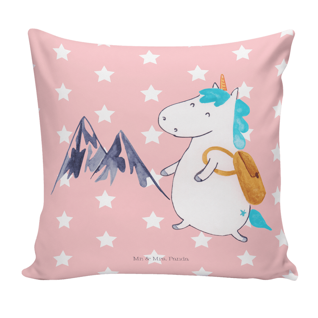40x40 Kissen Einhorn Bergsteiger Kissenhülle, Kopfkissen, Sofakissen, Dekokissen, Motivkissen, Einhorn, Einhörner, Einhorn Deko, Pegasus, Unicorn, Bergsteiger, Abenteuer, Berge, Abenteurer, Weltenbummler, Weltreise, Reisen, Urlaub, Entdecker