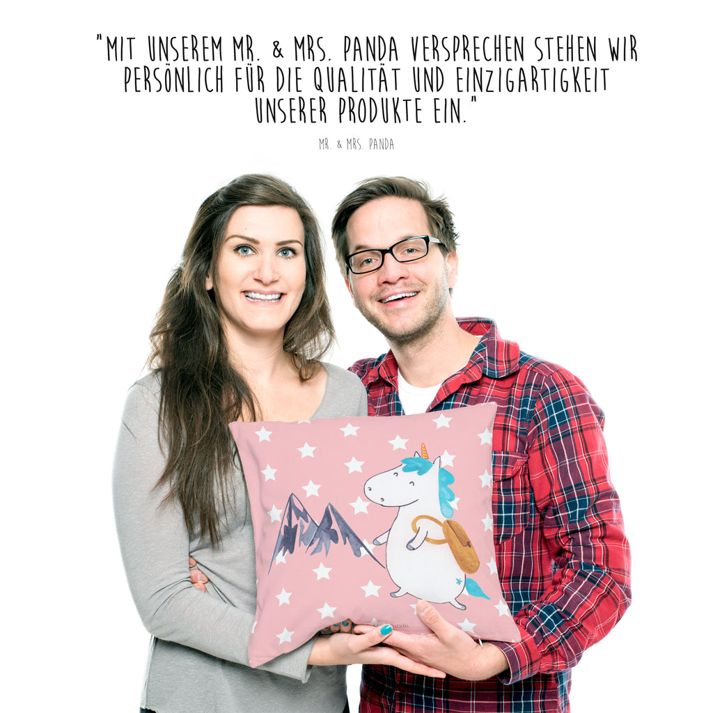 40x40 Kissen Einhorn Bergsteiger Kissenhülle, Kopfkissen, Sofakissen, Dekokissen, Motivkissen, Einhorn, Einhörner, Einhorn Deko, Pegasus, Unicorn, Bergsteiger, Abenteuer, Berge, Abenteurer, Weltenbummler, Weltreise, Reisen, Urlaub, Entdecker