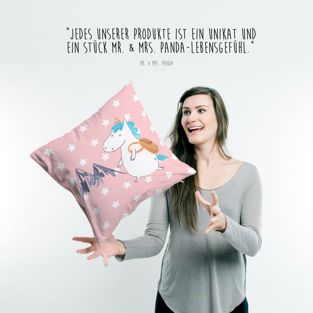 40x40 Kissen Einhorn Bergsteiger Kissenhülle, Kopfkissen, Sofakissen, Dekokissen, Motivkissen, Einhorn, Einhörner, Einhorn Deko, Pegasus, Unicorn, Bergsteiger, Abenteuer, Berge, Abenteurer, Weltenbummler, Weltreise, Reisen, Urlaub, Entdecker