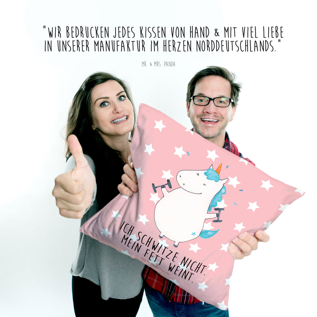 40x40 Kissen Einhorn Fitness Kissenhülle, Kopfkissen, Sofakissen, Dekokissen, Motivkissen, Einhorn, Einhörner, Einhorn Deko, Pegasus, Unicorn, Gym, Fitness, Fitnessstudio, Diät, Abnehmen, Sport, Pumpen, Geräte, Sixpack