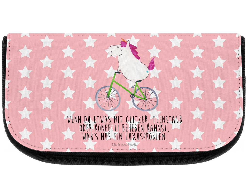 Kosmetiktasche Einhorn Radfahrer Kosmetikbeutel, Kulturtasche, Kulturbeutel, Schminktasche, Make-Up Tasche, Einhorn, Einhörner, Einhorn Deko, Pegasus, Unicorn, Radfahren, Radfahrer, Rad, Bike, Feenstaub, Konfetti, Luxusproblem, Kummer, Liebeskummer