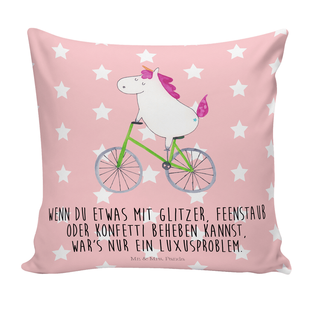 40x40 Kissen Einhorn Radfahrer Kissenhülle, Kopfkissen, Sofakissen, Dekokissen, Motivkissen, Einhorn, Einhörner, Einhorn Deko, Pegasus, Unicorn, Radfahren, Radfahrer, Rad, Bike, Feenstaub, Konfetti, Luxusproblem, Kummer, Liebeskummer
