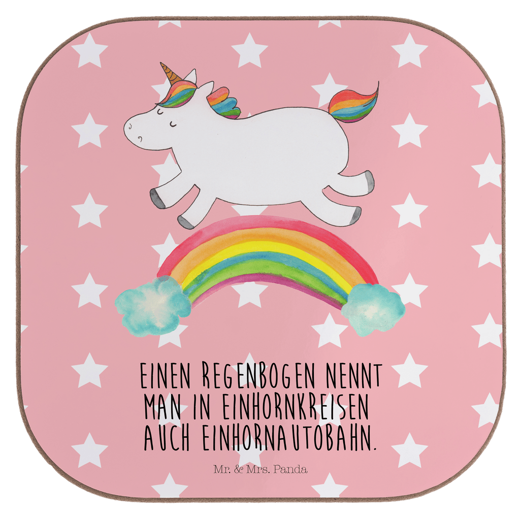 Quadratische Untersetzer Einhorn Regenbogen Bierdeckel, Glasuntersetzer, Untersetzer Gläser, Getränkeuntersetzer, Einhorn, Einhörner, Einhorn Deko, Pegasus, Unicorn, Regenbogen, Glitzer, Einhornpower, Erwachsenwerden, Einhornautobahn