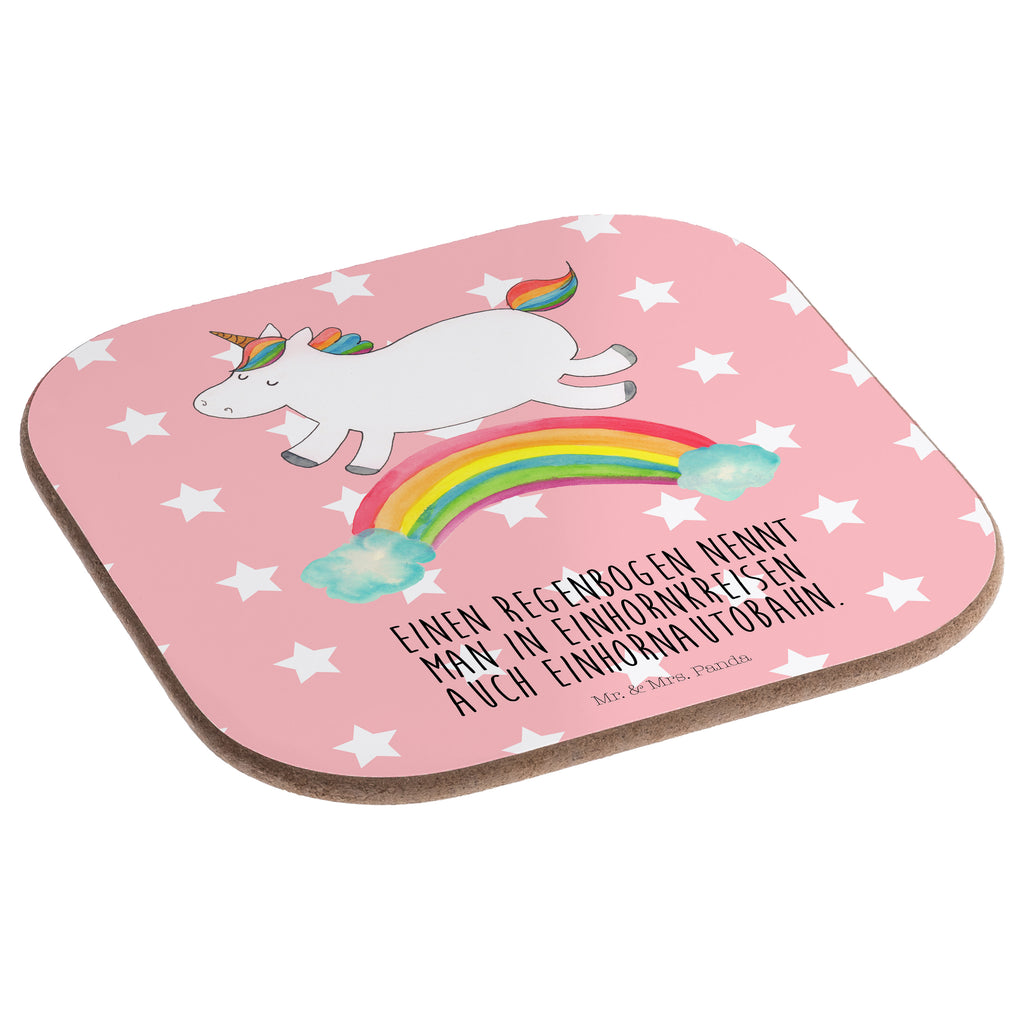 Quadratische Untersetzer Einhorn Regenbogen Bierdeckel, Glasuntersetzer, Untersetzer Gläser, Getränkeuntersetzer, Einhorn, Einhörner, Einhorn Deko, Pegasus, Unicorn, Regenbogen, Glitzer, Einhornpower, Erwachsenwerden, Einhornautobahn