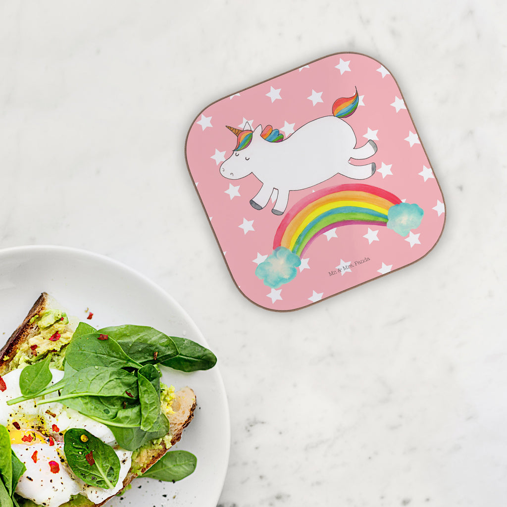 Quadratische Untersetzer Einhorn Regenbogen Bierdeckel, Glasuntersetzer, Untersetzer Gläser, Getränkeuntersetzer, Einhorn, Einhörner, Einhorn Deko, Pegasus, Unicorn, Regenbogen, Glitzer, Einhornpower, Erwachsenwerden, Einhornautobahn