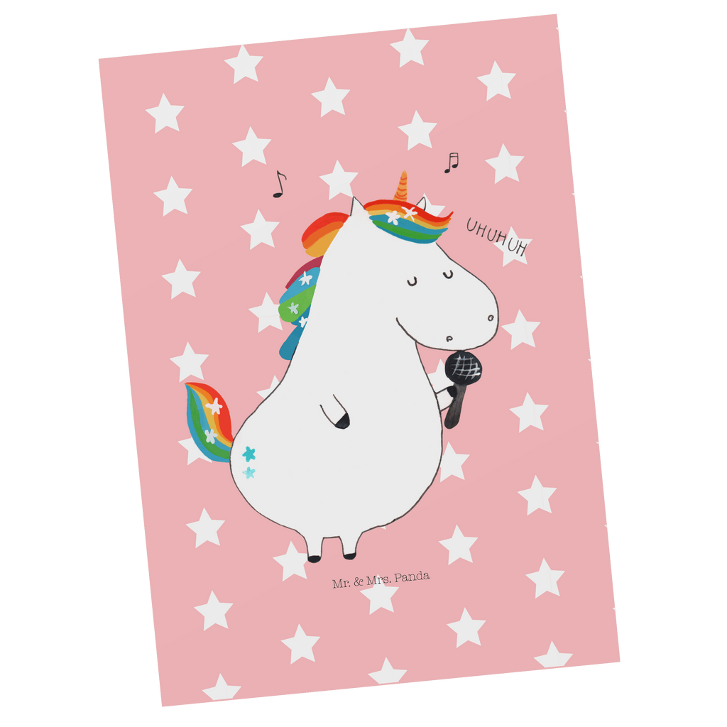 Postkarte Einhorn Sänger Geschenkkarte, Grußkarte, Karte, Einladung, Ansichtskarte, Geburtstagskarte, Einladungskarte, Dankeskarte, Einhorn, Einhörner, Einhorn Deko, Pegasus, Unicorn, Glitzer, Konfetti, Party, Geburtstag, Feier, Fest, Disco, Sängerin, Sänger, Freundin
