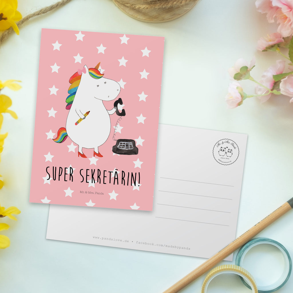 Postkarte Einhorn Sekretärin Geschenkkarte, Grußkarte, Karte, Einladung, Ansichtskarte, Geburtstagskarte, Einladungskarte, Einhorn, Einhörner, Einhorn Deko, Pegasus, Unicorn, Sekretärin, Büro, Rechtsanwältin, Rechtsanwaltsgehilfin, Steuerbüro, Steuerkanzlei, Bürokraft, Bürohilfe
