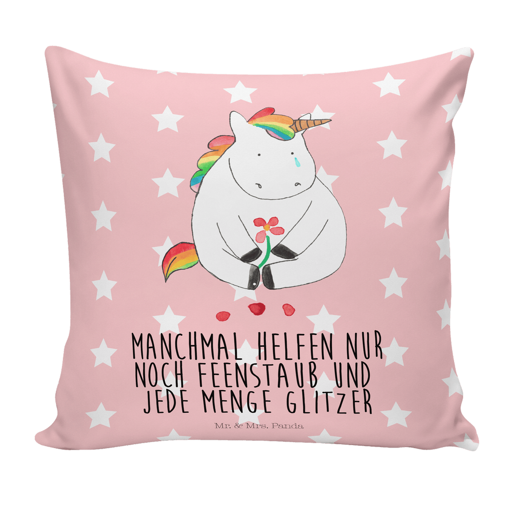 40x40 Kissen Einhorn Traurig Kissenhülle, Kopfkissen, Sofakissen, Dekokissen, Motivkissen, Einhorn, Einhörner, Einhorn Deko, Pegasus, Unicorn, Glitzer, Trösten. Freundschaft, Freunde, Liebe, Trauer, Grußkarte, Blume