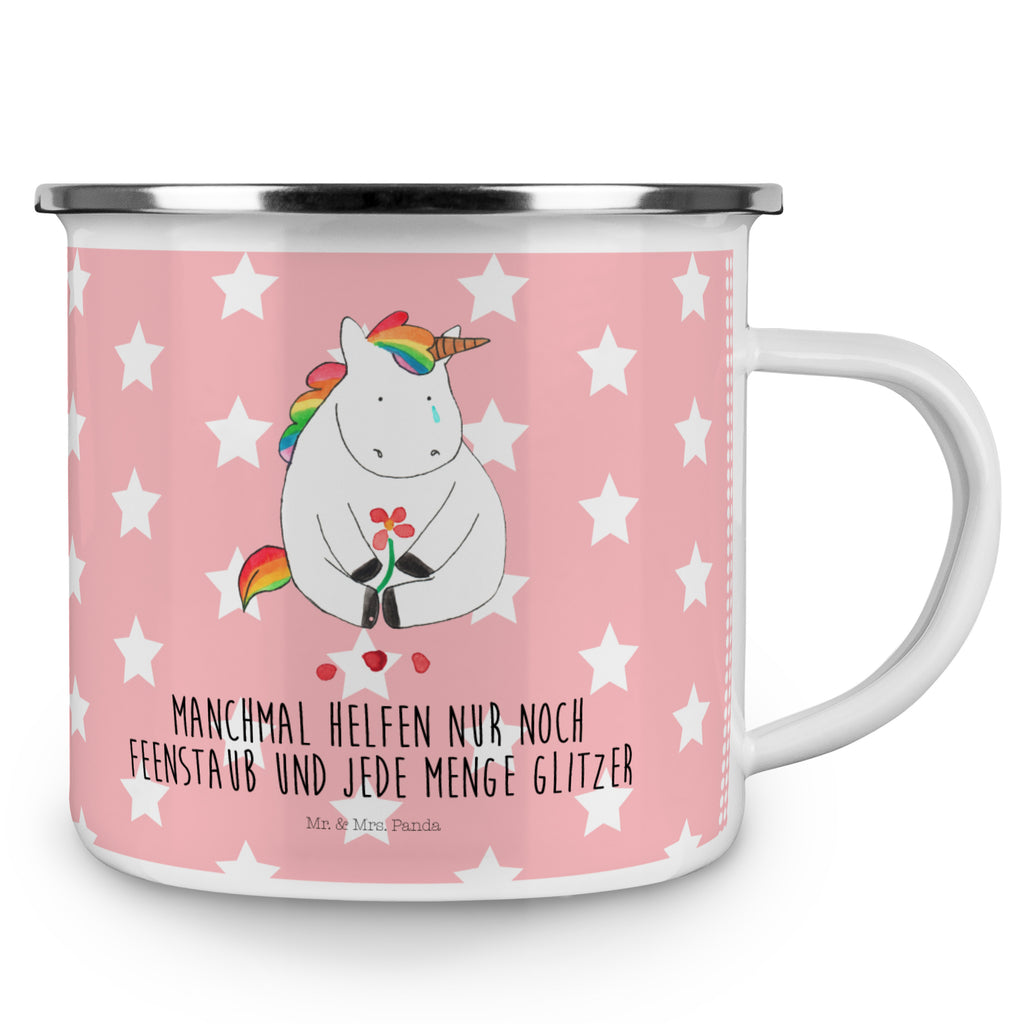 Camping Emaille Tasse Einhorn Traurig Campingtasse, Trinkbecher, Metalltasse, Outdoor Tasse, Emaille Trinkbecher, Blechtasse Outdoor, Emaille Campingbecher, Edelstahl Trinkbecher, Metalltasse für Camping, Kaffee Blechtasse, Camping Tasse Metall, Einhorn, Einhörner, Einhorn Deko, Pegasus, Unicorn, Glitzer, Trösten. Freundschaft, Freunde, Liebe, Trauer, Grußkarte, Blume
