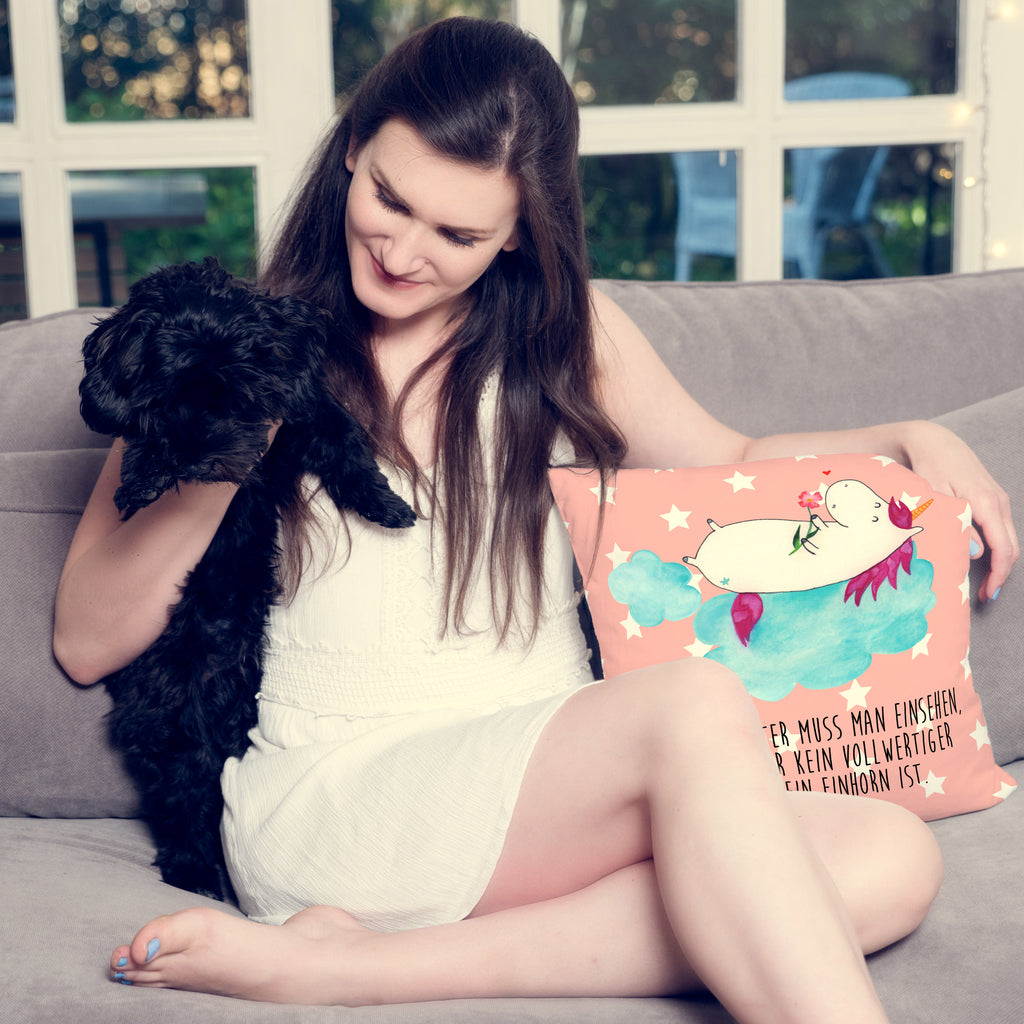 40x40 Kissen Einhorn verliebt auf Wolke Kissenhülle, Kopfkissen, Sofakissen, Dekokissen, Motivkissen, Einhorn, Einhörner, Einhorn Deko, Pegasus, Unicorn, verliebt, Liebe, Liebesbeweis, Freundin, Wolke