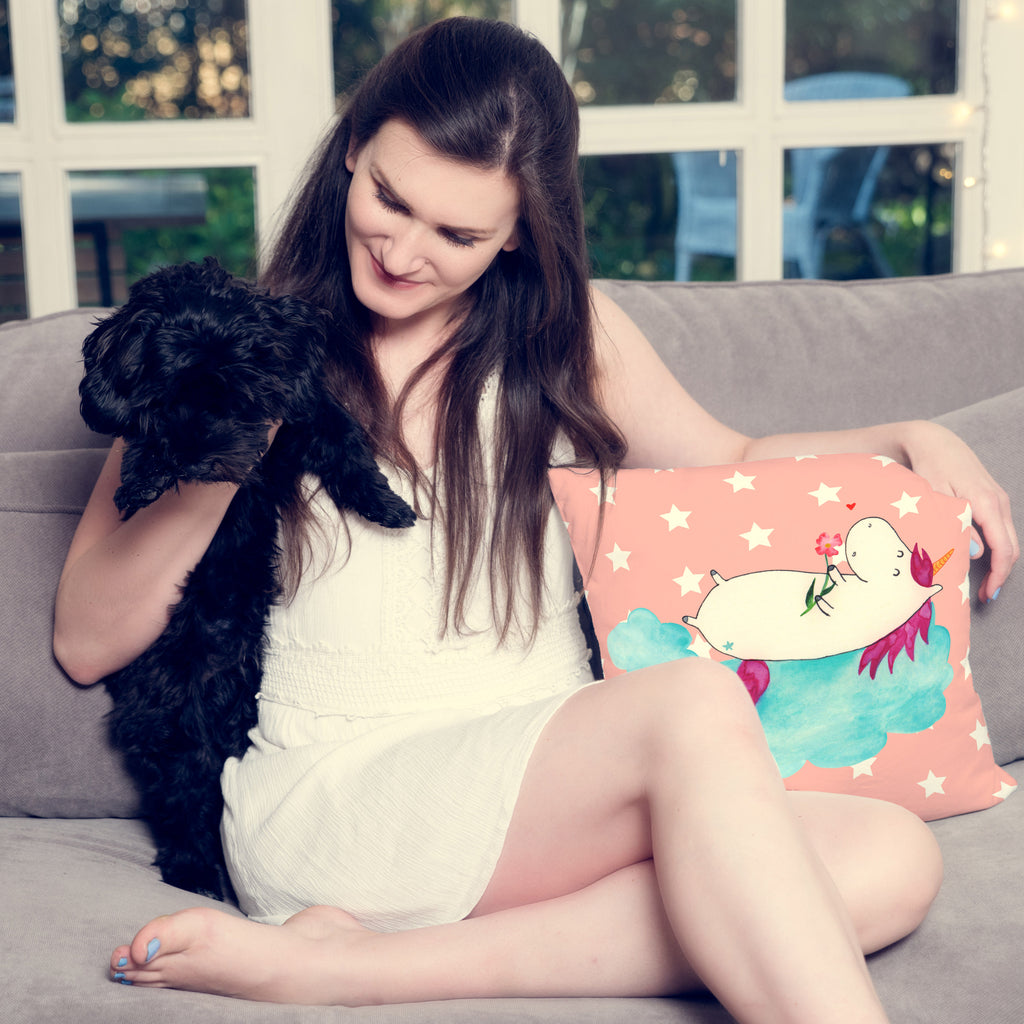 40x40 Kissen Einhorn verliebt auf Wolke Kissenhülle, Kopfkissen, Sofakissen, Dekokissen, Motivkissen, Einhorn, Einhörner, Einhorn Deko, Pegasus, Unicorn, verliebt, Liebe, Liebesbeweis, Freundin, Wolke