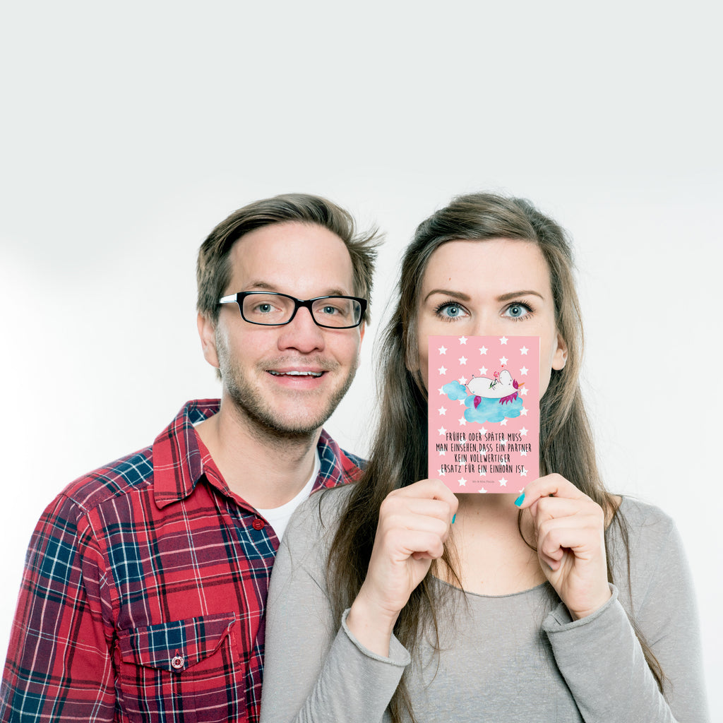 Postkarte Einhorn verliebt auf Wolke Geschenkkarte, Grußkarte, Karte, Einladung, Ansichtskarte, Geburtstagskarte, Einladungskarte, Dankeskarte, Einhorn, Einhörner, Einhorn Deko, Pegasus, Unicorn, verliebt, Liebe, Liebesbeweis, Freundin, Wolke