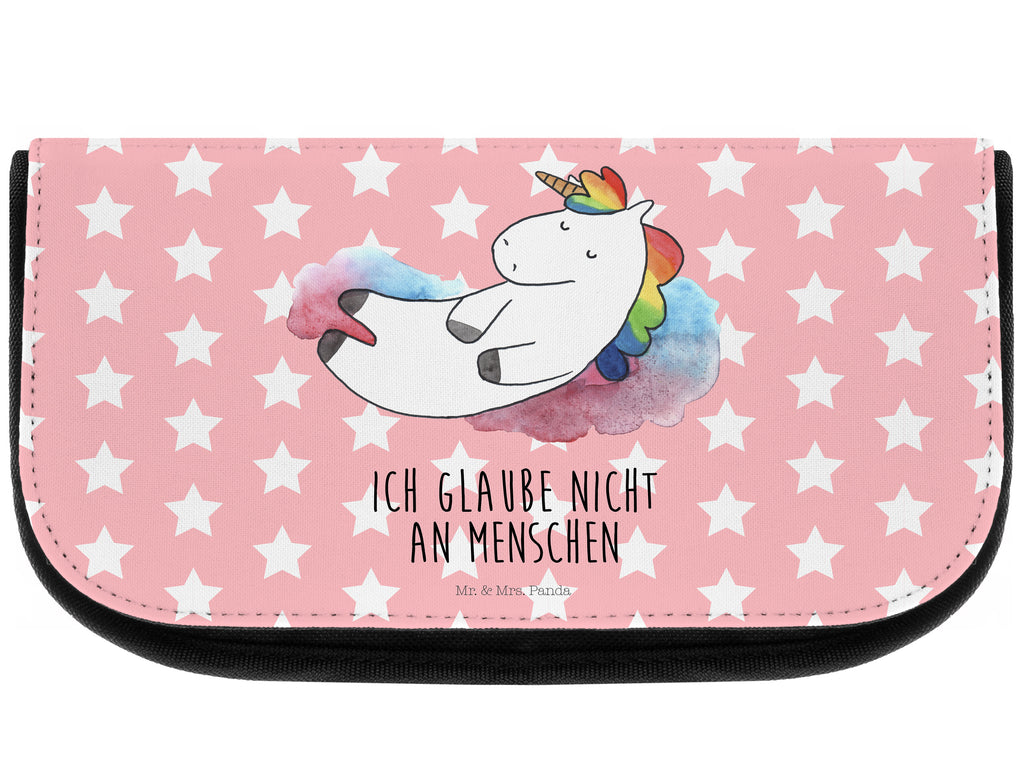 Kosmetiktasche Einhorn Wolke 7 Kosmetikbeutel, Kulturtasche, Kulturbeutel, Schminktasche, Make-Up Tasche, Einhorn, Einhörner, Einhorn Deko, Pegasus, Unicorn, verliebt, Menschen, witzig, lustig, Geschenk, Glaube, Realität, Lächeln