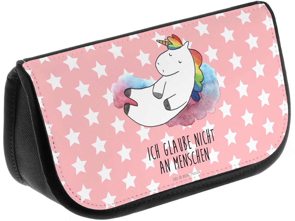 Kosmetiktasche Einhorn Wolke 7 Kosmetikbeutel, Kulturtasche, Kulturbeutel, Schminktasche, Make-Up Tasche, Einhorn, Einhörner, Einhorn Deko, Pegasus, Unicorn, verliebt, Menschen, witzig, lustig, Geschenk, Glaube, Realität, Lächeln