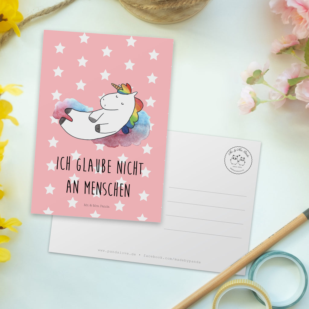 Postkarte Einhorn Wolke 7 Geschenkkarte, Grußkarte, Karte, Einladung, Ansichtskarte, Geburtstagskarte, Einladungskarte, Dankeskarte, Einhorn, Einhörner, Einhorn Deko, Pegasus, Unicorn, verliebt, Menschen, witzig, lustig, Geschenk, Glaube, Realität, Lächeln