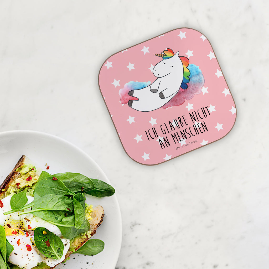 Quadratische Untersetzer Einhorn Wolke 7 Bierdeckel, Glasuntersetzer, Untersetzer Gläser, Getränkeuntersetzer, Einhorn, Einhörner, Einhorn Deko, Pegasus, Unicorn, verliebt, Menschen, witzig, lustig, Geschenk, Glaube, Realität, Lächeln