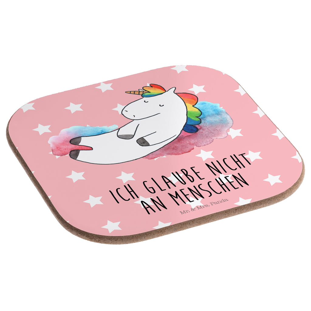 Quadratische Untersetzer Einhorn Wolke 7 Bierdeckel, Glasuntersetzer, Untersetzer Gläser, Getränkeuntersetzer, Einhorn, Einhörner, Einhorn Deko, Pegasus, Unicorn, verliebt, Menschen, witzig, lustig, Geschenk, Glaube, Realität, Lächeln