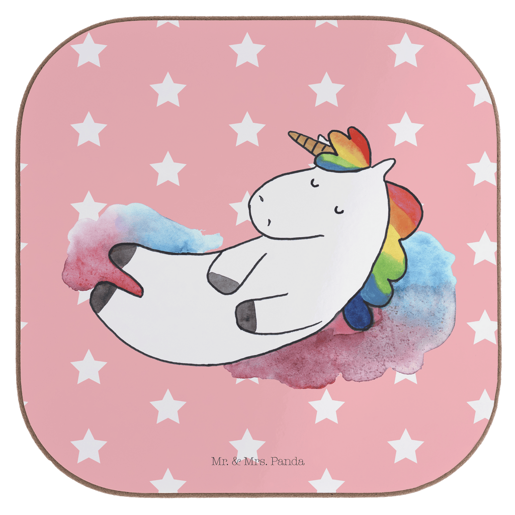 Quadratische Untersetzer Einhorn Wolke 7 Bierdeckel, Glasuntersetzer, Untersetzer Gläser, Getränkeuntersetzer, Einhorn, Einhörner, Einhorn Deko, Pegasus, Unicorn, verliebt, Menschen, witzig, lustig, Geschenk, Glaube, Realität, Lächeln
