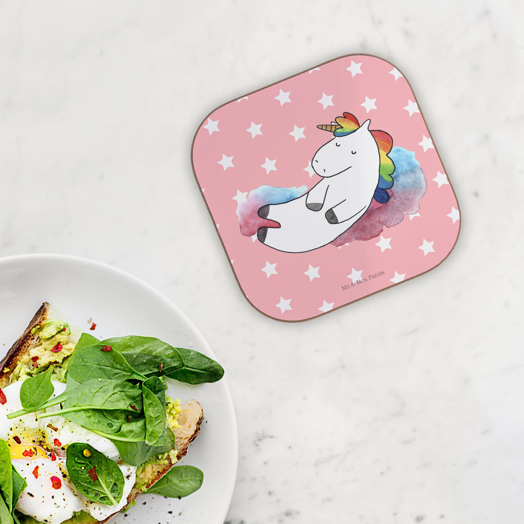 Quadratische Untersetzer Einhorn Wolke 7 Bierdeckel, Glasuntersetzer, Untersetzer Gläser, Getränkeuntersetzer, Einhorn, Einhörner, Einhorn Deko, Pegasus, Unicorn, verliebt, Menschen, witzig, lustig, Geschenk, Glaube, Realität, Lächeln