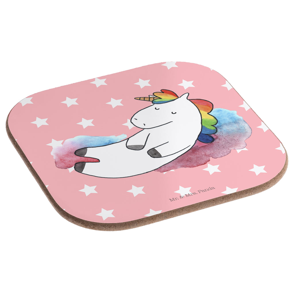 Quadratische Untersetzer Einhorn Wolke 7 Bierdeckel, Glasuntersetzer, Untersetzer Gläser, Getränkeuntersetzer, Einhorn, Einhörner, Einhorn Deko, Pegasus, Unicorn, verliebt, Menschen, witzig, lustig, Geschenk, Glaube, Realität, Lächeln