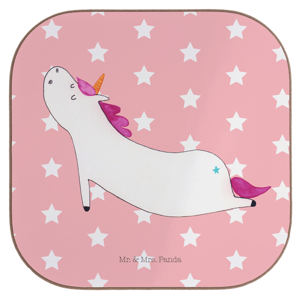 Quadratische Untersetzer Einhorn Yoga Bierdeckel, Glasuntersetzer, Untersetzer Gläser, Getränkeuntersetzer, Einhorn, Einhörner, Einhorn Deko, Pegasus, Unicorn, Yoga, Namaste, Achtsamkeit, Entspannung, Joga, Yogamatte, Sport, lustig, witzig, süß