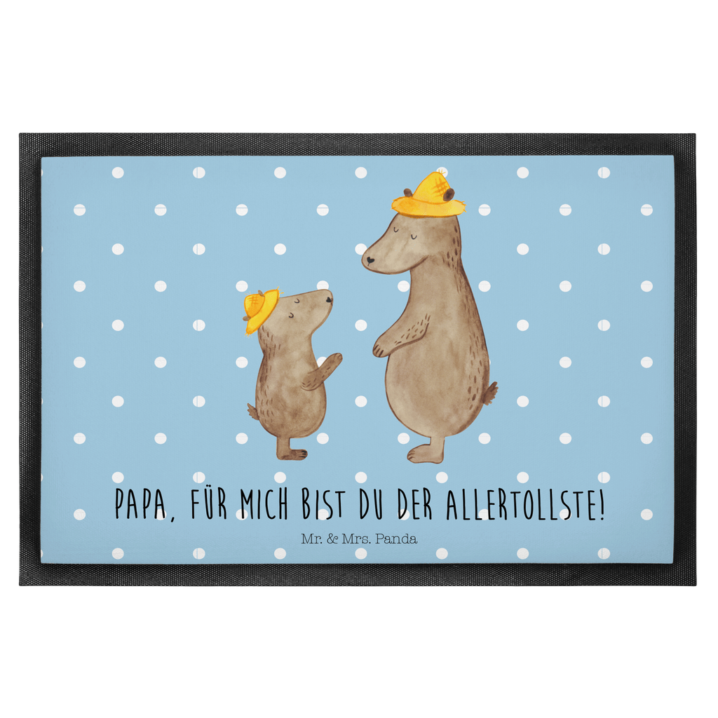 Fußmatte Bären mit Hut Bär, Bären, Vater, Papa, Vatertag, Papi, Paps, Dad, Daddy, Lieblingsmensch, Sohn, Söhne, Kind, Kinder, Vater-Sohn, Familie, Family, Vorbild Türvorleger, Schmutzmatte, Fußabtreter, Matte, Schmutzfänger, Fußabstreifer, Schmutzfangmatte, Türmatte, Motivfußmatte,  Haustürmatte, Vorleger  Familie, Vatertag, Muttertag, Bruder, Schwester, Mama, Papa, Oma, Opa