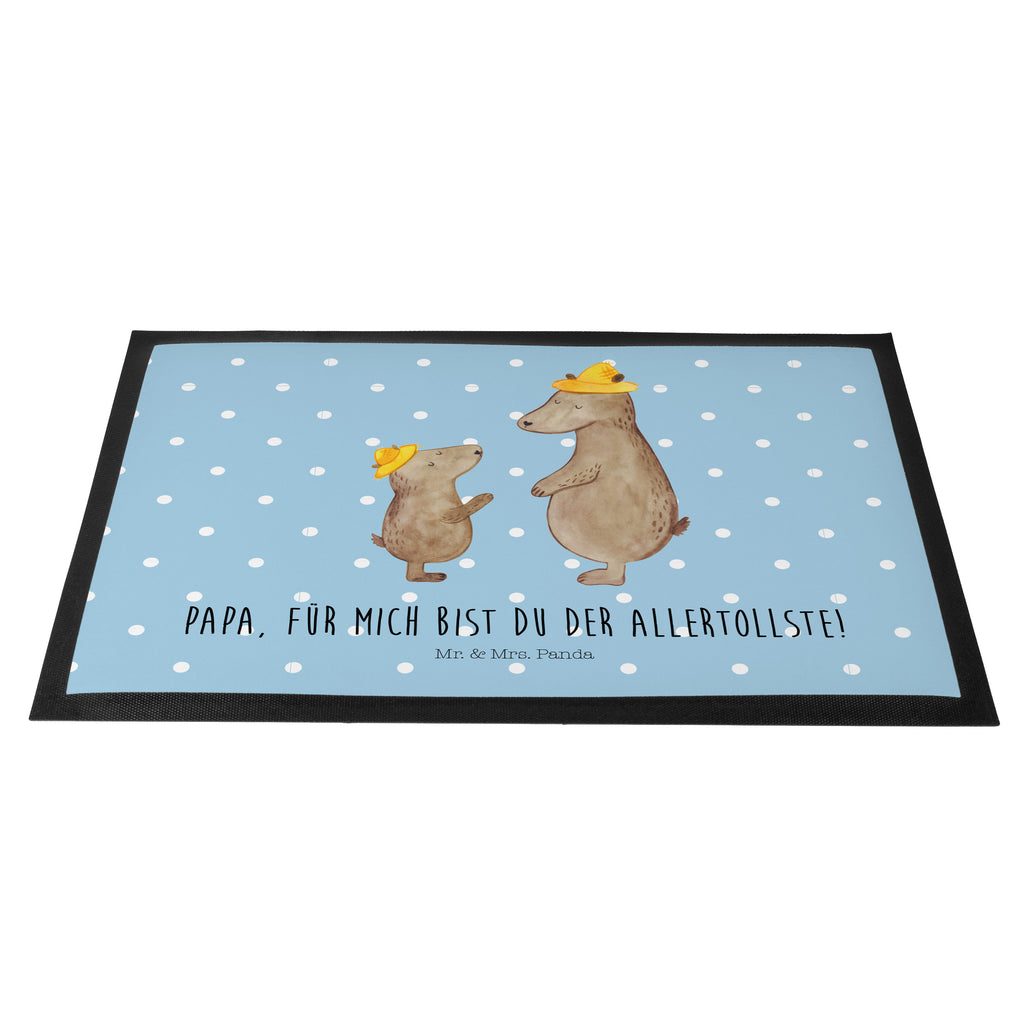Fußmatte Bären mit Hut Bär, Bären, Vater, Papa, Vatertag, Papi, Paps, Dad, Daddy, Lieblingsmensch, Sohn, Söhne, Kind, Kinder, Vater-Sohn, Familie, Family, Vorbild Türvorleger, Schmutzmatte, Fußabtreter, Matte, Schmutzfänger, Fußabstreifer, Schmutzfangmatte, Türmatte, Motivfußmatte,  Haustürmatte, Vorleger  Familie, Vatertag, Muttertag, Bruder, Schwester, Mama, Papa, Oma, Opa