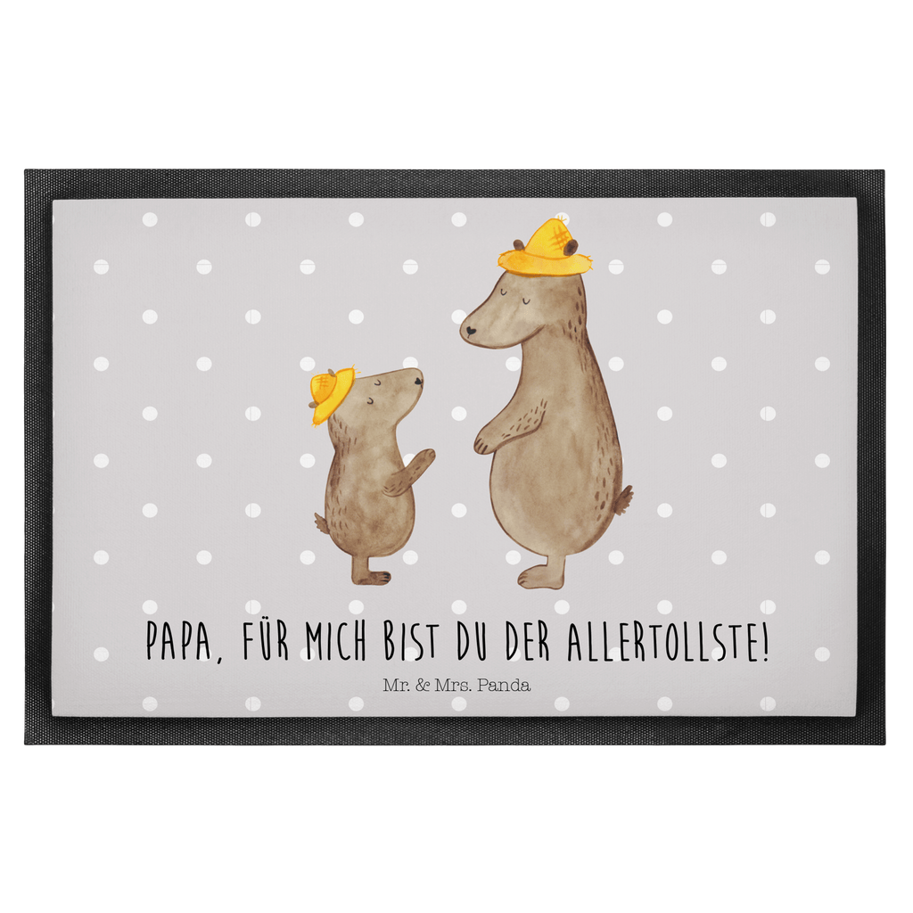 Fußmatte Bären mit Hut Bär, Bären, Vater, Papa, Vatertag, Papi, Paps, Dad, Daddy, Lieblingsmensch, Sohn, Söhne, Kind, Kinder, Vater-Sohn, Familie, Family, Vorbild Türvorleger, Schmutzmatte, Fußabtreter, Matte, Schmutzfänger, Fußabstreifer, Schmutzfangmatte, Türmatte, Motivfußmatte,  Haustürmatte, Vorleger  Familie, Vatertag, Muttertag, Bruder, Schwester, Mama, Papa, Oma, Opa