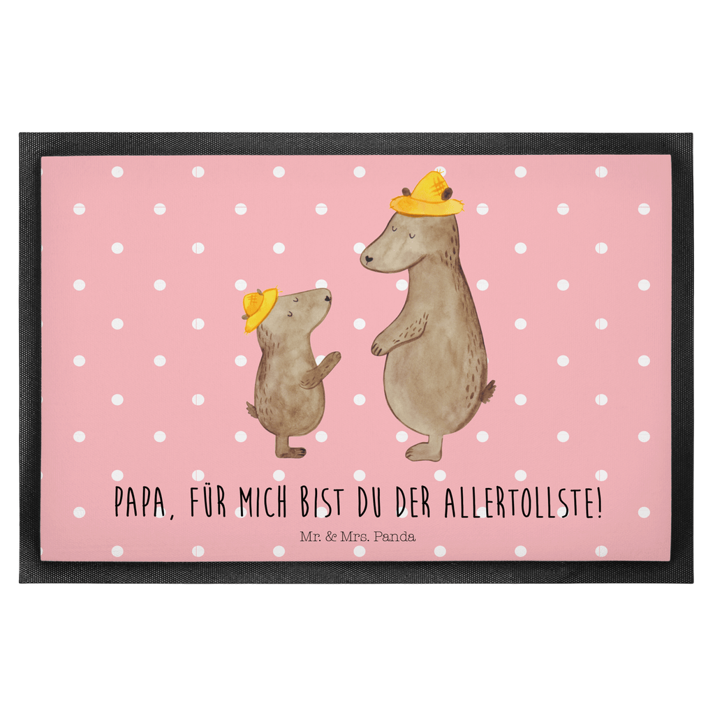 Fußmatte Bären mit Hut Bär, Bären, Vater, Papa, Vatertag, Papi, Paps, Dad, Daddy, Lieblingsmensch, Sohn, Söhne, Kind, Kinder, Vater-Sohn, Familie, Family, Vorbild Türvorleger, Schmutzmatte, Fußabtreter, Matte, Schmutzfänger, Fußabstreifer, Schmutzfangmatte, Türmatte, Motivfußmatte,  Haustürmatte, Vorleger  Familie, Vatertag, Muttertag, Bruder, Schwester, Mama, Papa, Oma, Opa