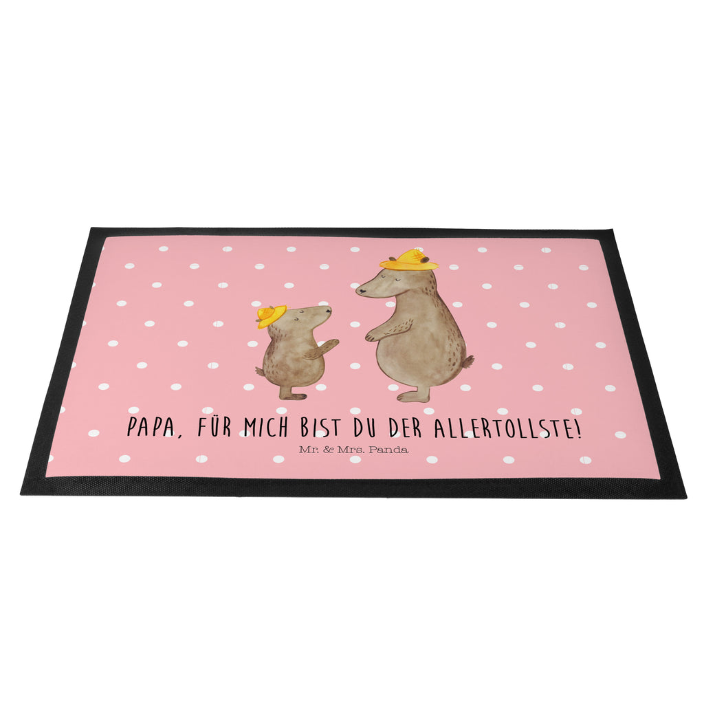 Fußmatte Bären mit Hut Bär, Bären, Vater, Papa, Vatertag, Papi, Paps, Dad, Daddy, Lieblingsmensch, Sohn, Söhne, Kind, Kinder, Vater-Sohn, Familie, Family, Vorbild Türvorleger, Schmutzmatte, Fußabtreter, Matte, Schmutzfänger, Fußabstreifer, Schmutzfangmatte, Türmatte, Motivfußmatte,  Haustürmatte, Vorleger  Familie, Vatertag, Muttertag, Bruder, Schwester, Mama, Papa, Oma, Opa